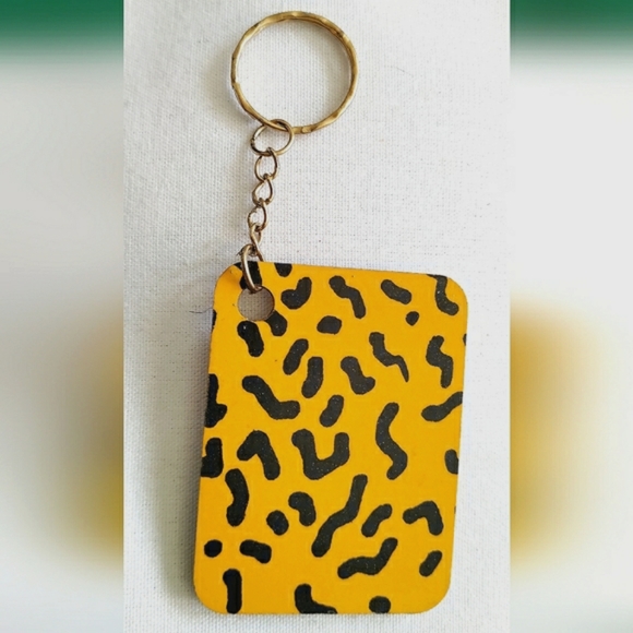 NEW Handmade Keychain Bag Tag! Italian Wood ArtDeco1. "I LOVE My Bag" Wood Heart - Picture 2 of 6